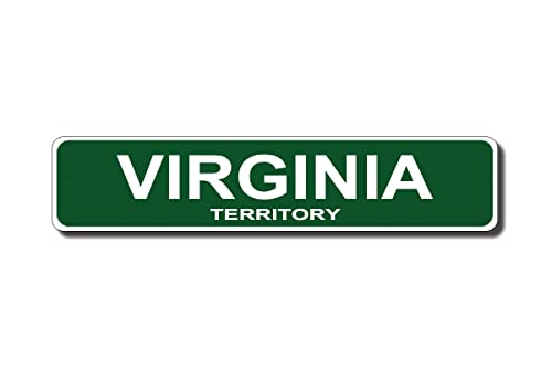 Virginia Territory Vintage Blechschild Retro Rustikale Männerhöhle Weißblech Vintage Neuheit Straße Bauernhaus Zink Garage Wanddekoration Metallschild Grün 40 x 10 cm von usigns