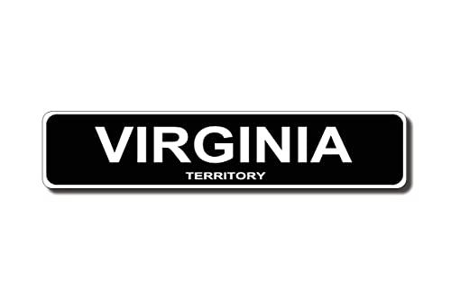 Virginia Territory Vintage Blechschild Retro Rustikale Männerhöhle Weißblech Vintage Neuheit Straße Bauernhaus Zink Garage Wanddekoration Metallschild Schwarz 40 x 10 cm von usigns