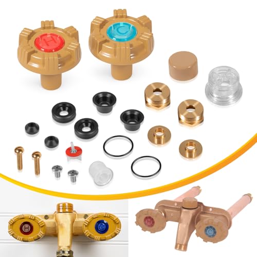 usvehj RK-22PRV Reparaturset, Metallgriff-Ersatz für Woodford Modell 22 und V22 Außenwandarmaturen, runder Griff mit RK-22VB Entlüftungsschwimmer-Set (24 Stück) von usvehj