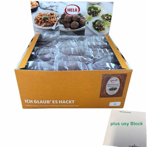 Hela Hackfleisch Fertigwürzung (1 Box, 150 Beutel a 7g) Plus usy Block von usy