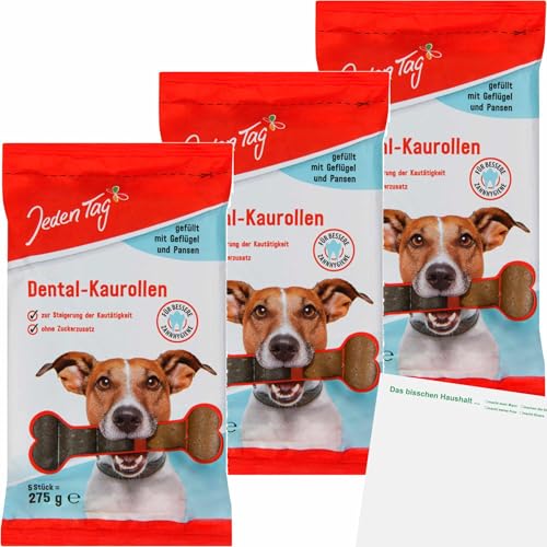 usy Bundle für Jeden Tag Hund Dental-Kaurollen 3er Pack (3x275g Packung) + usy Block von usy