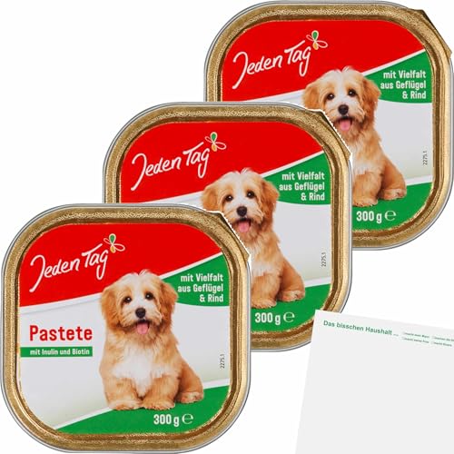 usy Bundle für Jeden Tag Hund Feine Pastete Vielfalt aus Geflügel und Rind 3er Pack (3x300g Schale) + usy Block von usy