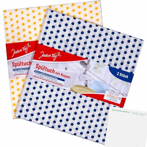 usy Bundle für Jeden Tag Spültuch mit Noppen 38x35cm (2Stk Packung) Block von usy