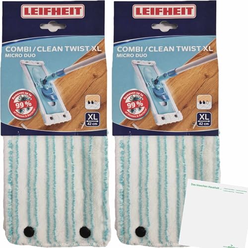 usy Bundle für Leifheit Wischbezug Clean Twist XL Micro Duo, Bodenwischer Ersatzbezug 42cm Breite 2er Pack (2Stk) Block von usy
