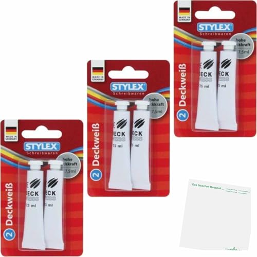 usy Bundle für Stylex Deckweiß zum malen 2 Stück 3er Pack (3x2x 7,5ml Tube) Block von usy