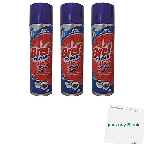 usy Sidol Bref Power Backofen und Grill Reiniger 3er Pack (3x500ml Sprühdose) Block von usy