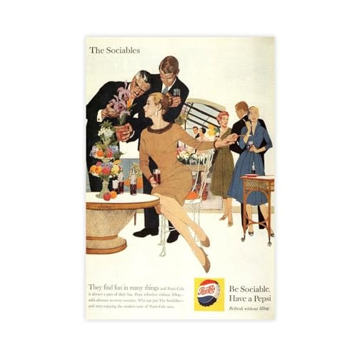 utahcr Pepsi-Cola The Sociables Poster auf Leinwand, Wandkunst, Dekordruck, Bild Gemälde für Wohnzimmer, Schlafzimmer, Dekoration, 50 x 75 cm utahcr Pepsi-Cola The Sociables Poster auf Leinwand, Wandkunst, Dekordruck, Bild Gemälde für Wohnzimmer, Schlafzimmer, Dekoration, 50 x 75 cm von utahcr