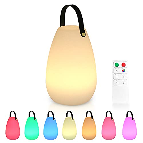 Akku Groß Outdoor Lampe Mit Fernbedienung Tragbare Mehrfarbiges LED wiederaufladbare Tischleuchte Wasserdichtes kabelloses wiederaufladbares dimmbares Außen Tischleuchtes von uuffoo