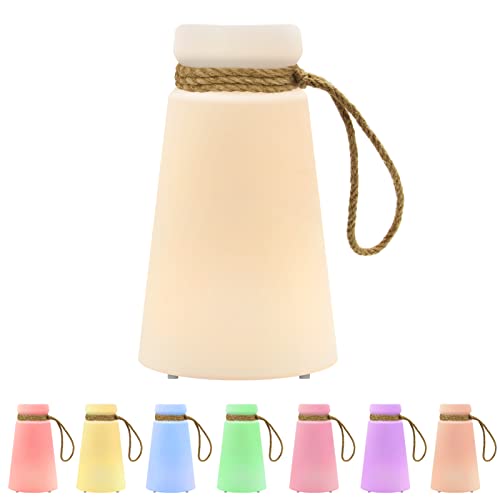 Akku Outdoor Lampe RBG LED mit 8 Farben Fernbedienung Farbwechsel Wohnzimmer Wiederaufladbare Tischleuchte Wasserdichtes kabelloses wiederaufladbares dimmbares Außen Tischleuchte (C) von uuffoo