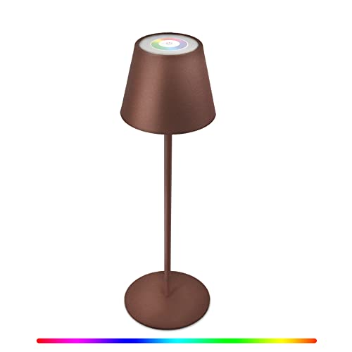 LED Akku Tischlampe,Touch Dimmbar 8 Farben RGB led tischleuchte kabellos- Indoor und Outdoor,IP54 wasserdicht aufladbare LED Tischlampe für Schlafzimmer,Lesen,Arbeit,Bars,Restaurants(Kaffee Farbe) von uuffoo
