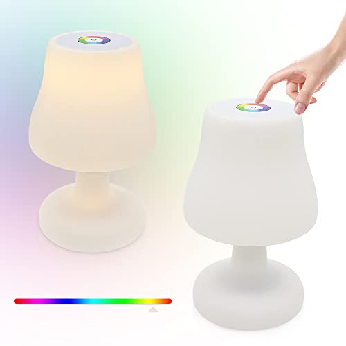LED Akku Tischlampe Touch Dimmbar Outdoor Lampe Kabellos & per USB Aufladbar Nachttischlampe für Schlafzimmer Wohnzimmer Tisch Kinderzimmer von uuffoo