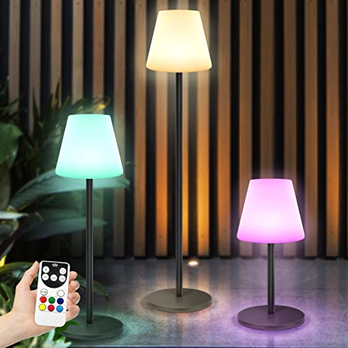 uuffoo LED Stehlampe Außen Kabellos Tischlampe höhenverstellbar 8 Farben Tragbare Stehleuchte IP44 Wasserdichte Tischleuchte mit Fernbedienung für Schlafzimmer, Wohnzimmer,Garten,camping. von uuffoo