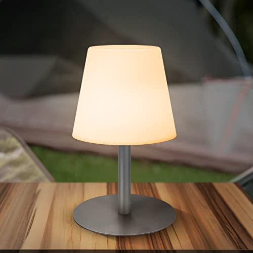 Led Akku Outdoor Tischlampe,LED Modern Creative dimmbaren led tischleuchte kabellos,USB Aufladbare Akku Lampe Outdoor für Schlafzimmer,Gästezimmer,Terrasse, Ihren Balkon (B-Grau) von uuffoo