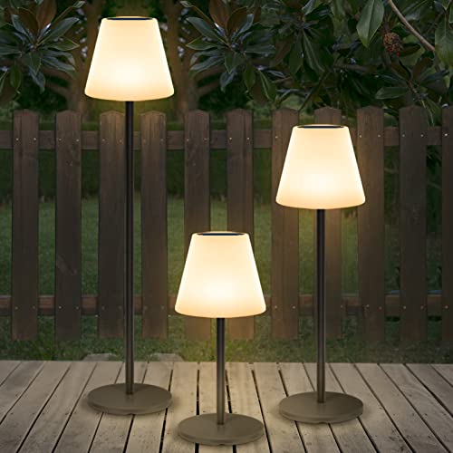 uuffoo Solar Stehlampe Außen Kabellos Tischlampe höhenverstellbar LED Tragbare Stehleuchte IP44 Wasserdichte Tischleuchte für Schlafzimmer, Wohnzimmer,Garten,camping. von uuffoo