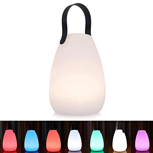 Akku Outdoor Lampe Tragbare Mehrfarbiges LED wiederaufladbare Tischleuchte Wasserdichtes kabelloses wiederaufladbares dimmbares Außen Tischleuchte für Tisch Bar Terrasse ostern dekoration Glatt von uuffoo