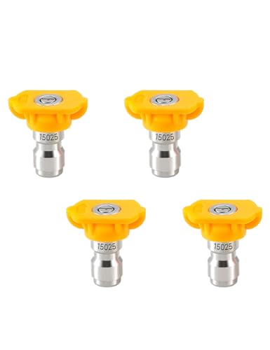uvbws 7 x gelbe Hochdruckreiniger-Düse, Hochdruckreiniger-Zubehör, Hochdruck-Reinigungsmaschinen-Düsenkopf 6,35 mm Schnellverbinder, Schnellverbinder von uvbws