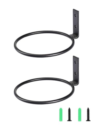uvbws Blumentopfhalter, 2 Stück, mattschwarz, 20,3 cm, Wandhalterung, Pflanzenhalter, hängender Blumentopfhalter, Blumentopfhalterungsring, Wandbehang-Set von uvbws