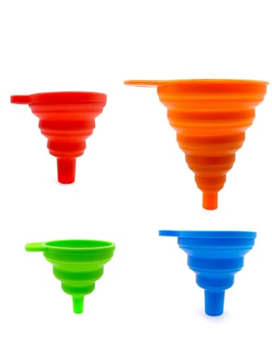 uvbws Faltbarer Silikontrichter für die Küche, kleines Werkzeug, geeignet für Küchenabfüllung, tägliches Kochen, Trichter für Wasser- oder Pulverübertragung, 4 Stück. uvbws Faltbarer Silikontrichter für die Küche, kleines Werkzeug, geeignet für Küchenabfüllung, tägliches Kochen, Trichter für Wasser- oder Pulverübertragung, 4 Stück. von uvbws