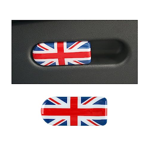 MINI F54 F60 Union Jack Handschuhfach Aufbewahrungsbox Griffabdeckung Aufkleber Zierkappe für Mini Cooper One/S/JCW F54 Clubman, F60 Countryman(Union Jack Blau) von uvcany