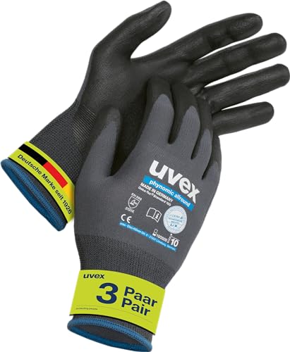 3 Paar Uvex Phynomic Allround - Leichte Arbeitshandschuhe für Damen - Gr 08 von Uvex