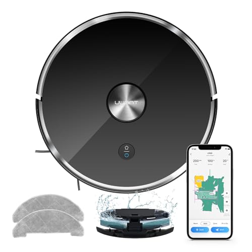 uwant U100 Lite Saugroboter mit Absaugstation, Home-Mapping, Kombination aus Roboter-Staubsauger und Wischmopp, Lidar-Navigation per Laser, 4000Pa, No-Go-Zonen, Ideal für Tierhaare von uwant