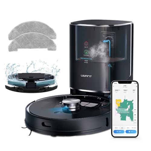 uwant U100 Saugroboter mit Absaugstation, Home-Mapping, Kombination aus Roboter-Staubsauger und Wischmopp, Lidar-Navigation per Laser, 4000Pa, No-Go-Zonen, Ideal für Tierhaare von uwant