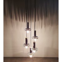Seltene Space Age - Kaskaden Deckenlampe 5Er Kronleuchter 70Iger Vintage von uwdesignstudio