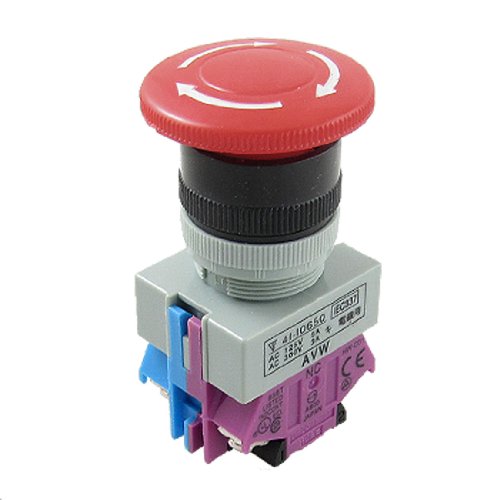 AC 600 V 10 A Red Mushroom Not Stop Push Button Switch 22 mm NO NC AC 600 V 10 A Red Mushroom Not Stop Push Button Switch 22 mm NO NC von uxcell