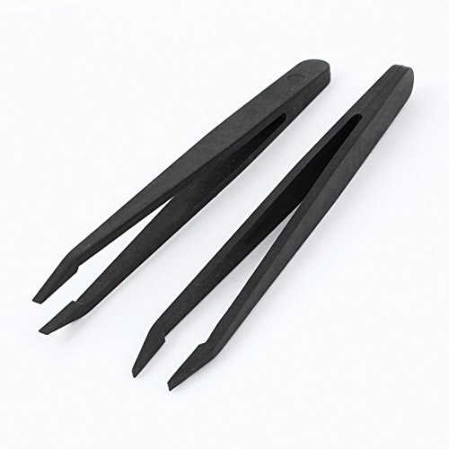 Sconosciuto utensile precisione in plastica nera Punta antistatiche 2pz Hobby Präzisions-Werkzeug aus schwarzem Kunststoff Spitze 2,6 mm antistatische Pinzette 2 Stück von uxcell