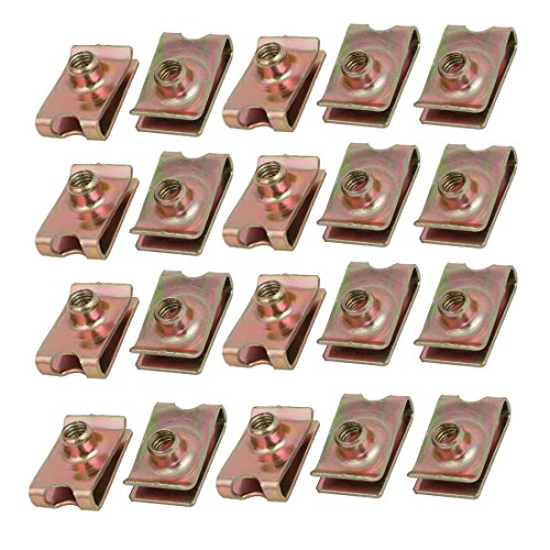 Sourcingmap® 20 Stück Speed Verschluss extrudiertem U Mutter Clip verzinkt Messing Ton für M6 Schraube von uxcell