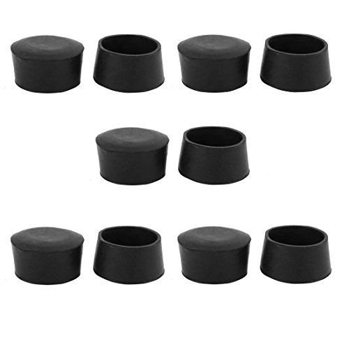 Sourcingmap Stuhlkappen, rund, Gummi, 50 mm Innendurchmesser, Schwarz, 10 Stück von uxcell