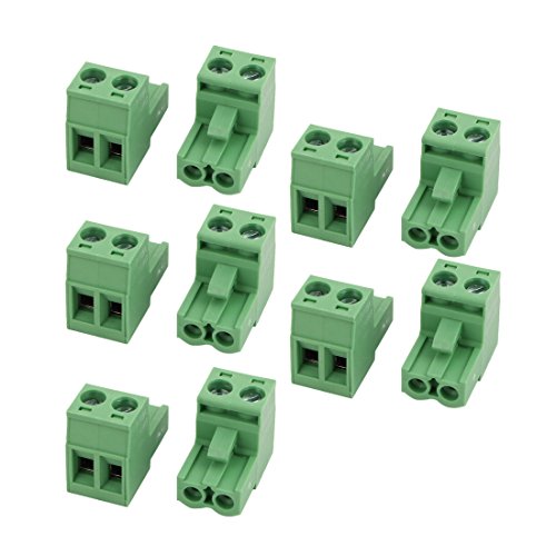 sourcing map 10 Stk LC1 AC300V 15A 5.08mm Tonhöhe 2P PCB Montage Klemmenblock Drahtanschluss von uxcell