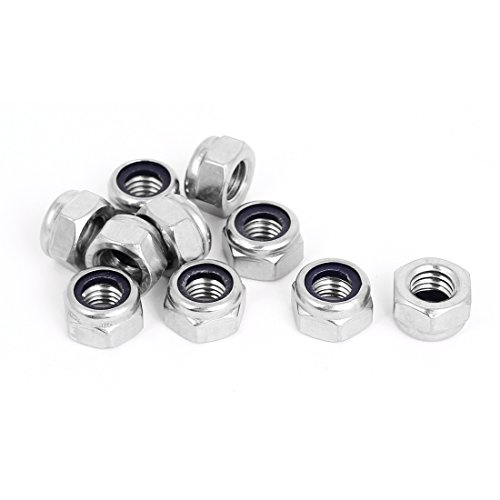 sourcing map 10 Stk M12x1,75mm Edelstahl Nylock Selbstverriegelnde Nyloneinsätze Sechskantschloss Mutter DE de von uxcell