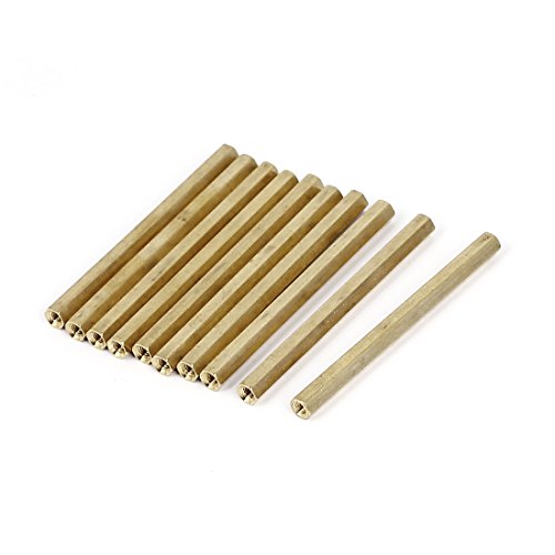 sourcing map 10 Stück M3 x 60mm Innengewinde Messing Sechskant Abstandshalter Säulen Abstands Mutter von uxcell