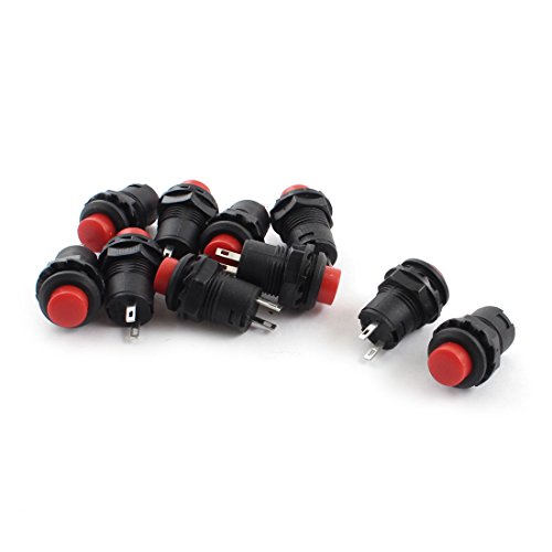 sourcing map 10 stk DS228 12mm Plattenmontage SPST Sperren Druckschalter Rot schwarz sourcing map 10 stk DS228 12mm Plattenmontage SPST Sperren Druckschalter Rot schwarz von uxcell
