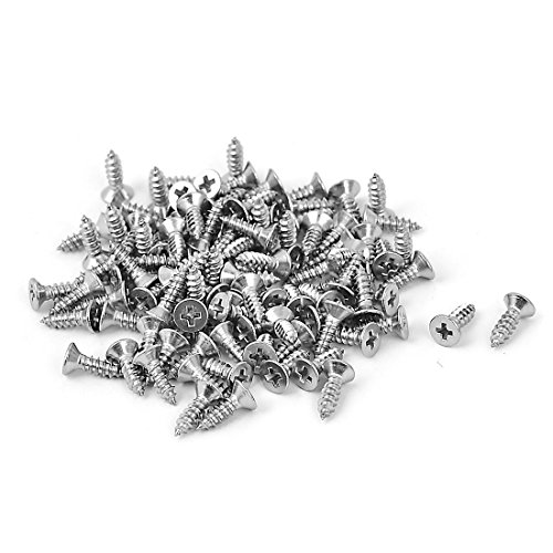 sourcing map 100 Stück M2.9 x 9.5mm Kreuzschlitz Selbstschneidend Senk-Blechschraube de von uxcell