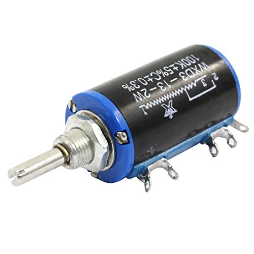 sourcing map 100 kOhm 2 W 4 mm Schaft Durchmesser Draht Wunde Lautstärkeregler Potentiometer – Blau/Schwarz de von uxcell