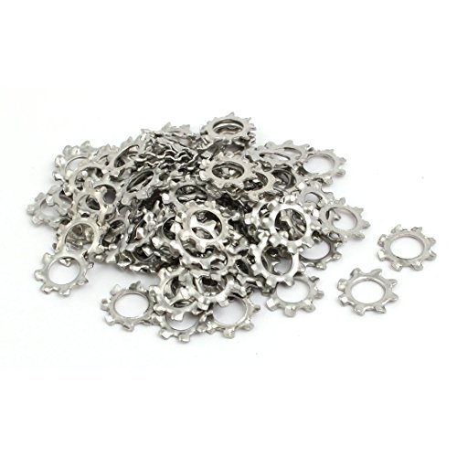 sourcing map 100Stk.6mm i.D.Edelstahl Zink Extern gezahnt Zahnscheiben Sicherungsscheiben DE de von uxcell