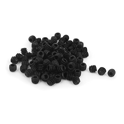 sourcing map 100pcs 6#x 1/8" Legierter Stahl Sechskant Set Tasse Madenschrauben Schwarz für Handtuchhalter Türgriff von uxcell