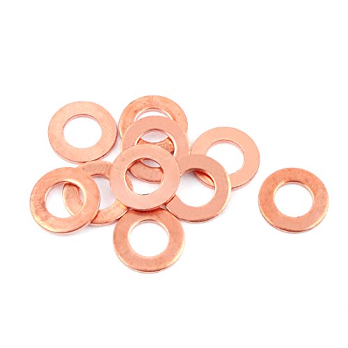 sourcing map 10Stk 6mm x 12mm x 1mm Flach Ring Kupfer Zerquetschen Scheibe Dichtung Befestigung de sourcing map 10Stk 6mm x 12mm x 1mm Flach Ring Kupfer Zerquetschen Scheibe Dichtung Befestigung de von uxcell