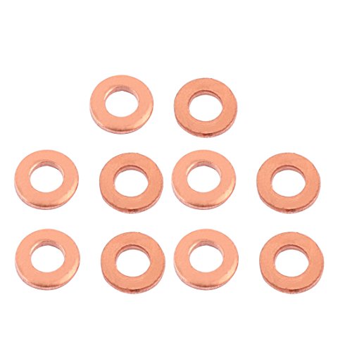 sourcing map 10Stk 6mm x10mm x 1mm Flach Ring Kupfer zerschlagen Scheibe Dichtung Befestigung de von uxcell