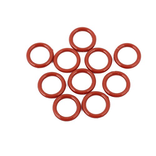 sourcing map 10Stk Rot 10mm x 1.5mm Silikon Gummi Dichtung O Ring Abdichtung Hitze Beständig de von uxcell