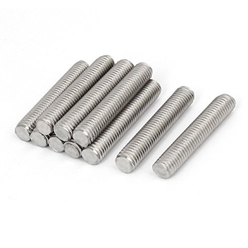 sourcing map 10 Stück Gewindestangen M10x55mm Edelstahl 304 Gewindestift Metrischem Vollgewinde Bar Gewindestäbe für Befestigung CNC-Werkzeugmaschinen 3D-Drucker Industrie Geräte von uxcell