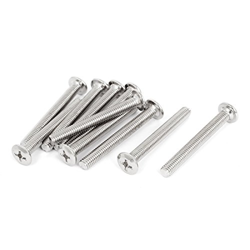 sourcing map 10Stk. M6x50mm Außengewinde Kreuzschlitz Flachkopf Bolzenschraube Geeignet für Doppelbett Möbel TV Gestell Wandbehang von uxcell