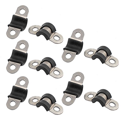 sourcing map 10Stk.6mm Durchmesser Gummi ausgekleidet U-Form Edelstahl Rohrschelle Klemmkabel de von uxcell