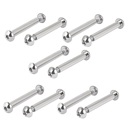 sourcing map 10Stk.8mmx50mm Innensechskantschraube Schraube Hülse Barrel Anschluss Mutter von uxcell
