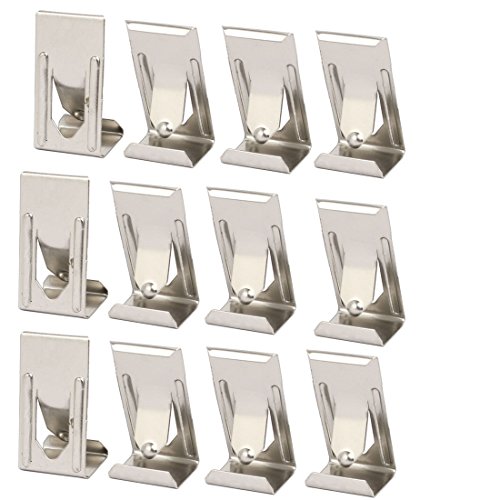 sourcing map 12 Stück 26mmx14mm Bild Fotorahmen Metall Feder drehen Clip Hanger Silber DE de von uxcell