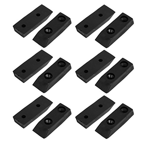 sourcing map 12 Stück 40mmx14mmx7mm Gummi Rechteck-Form Möbel Fußschutz Pads Schwarz von uxcell