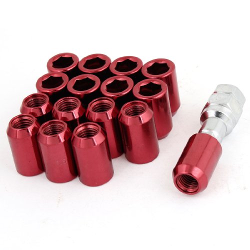 sourcing map 16 Stück M12x1.5 Hexagon Diebstahlsicherer Radmuttern aus Kohlenstoffstahl mit Sechskantschlüssel, Universal Radmuttern mit offenem Ende, Rot sourcing map 16 Stück M12x1.5 Hexagon Diebstahlsicherer Radmuttern aus Kohlenstoffstahl mit Sechskantschlüssel, Universal Radmuttern mit offenem Ende, Rot von uxcell