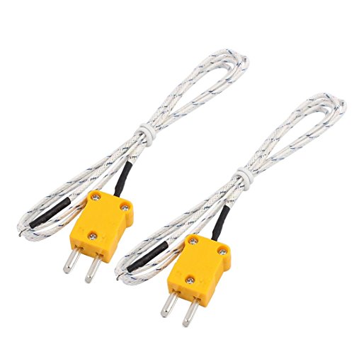 sourcing map 2 Stück K Typ 800C Drahtkabel Messen Thermoelement Fühler Sensor 1M 3.3Ft von uxcell